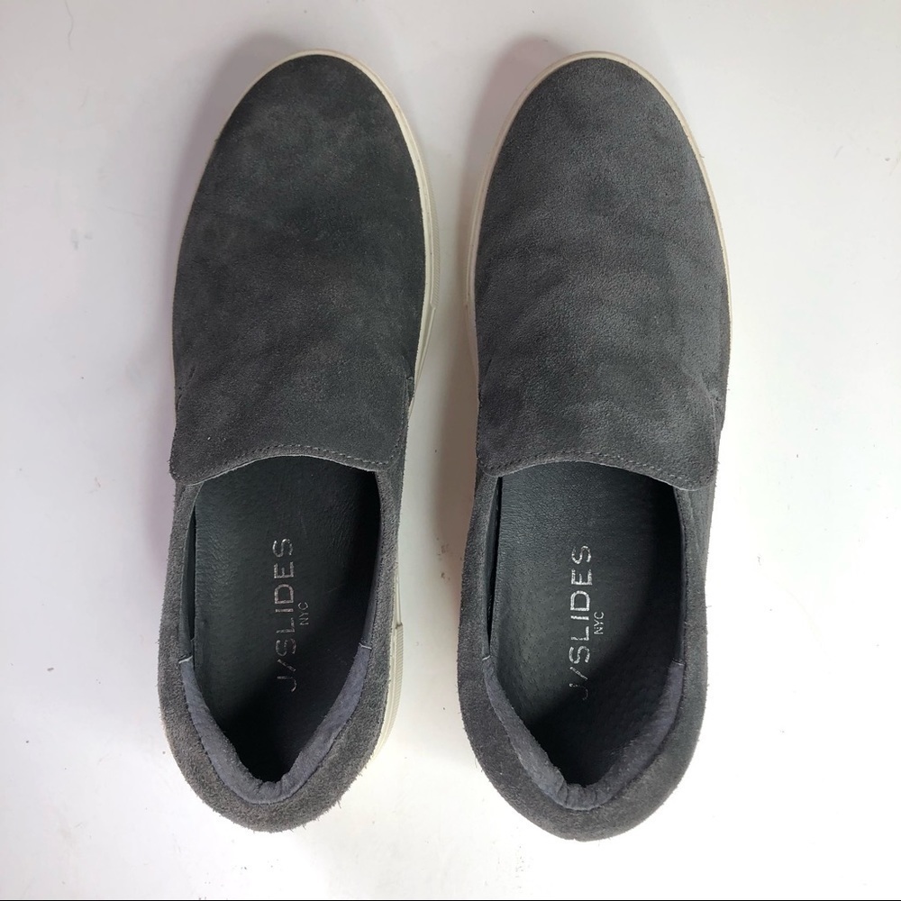 J/Slides Acer Grey Suede Slip On Platform Sneaker… - image 7
